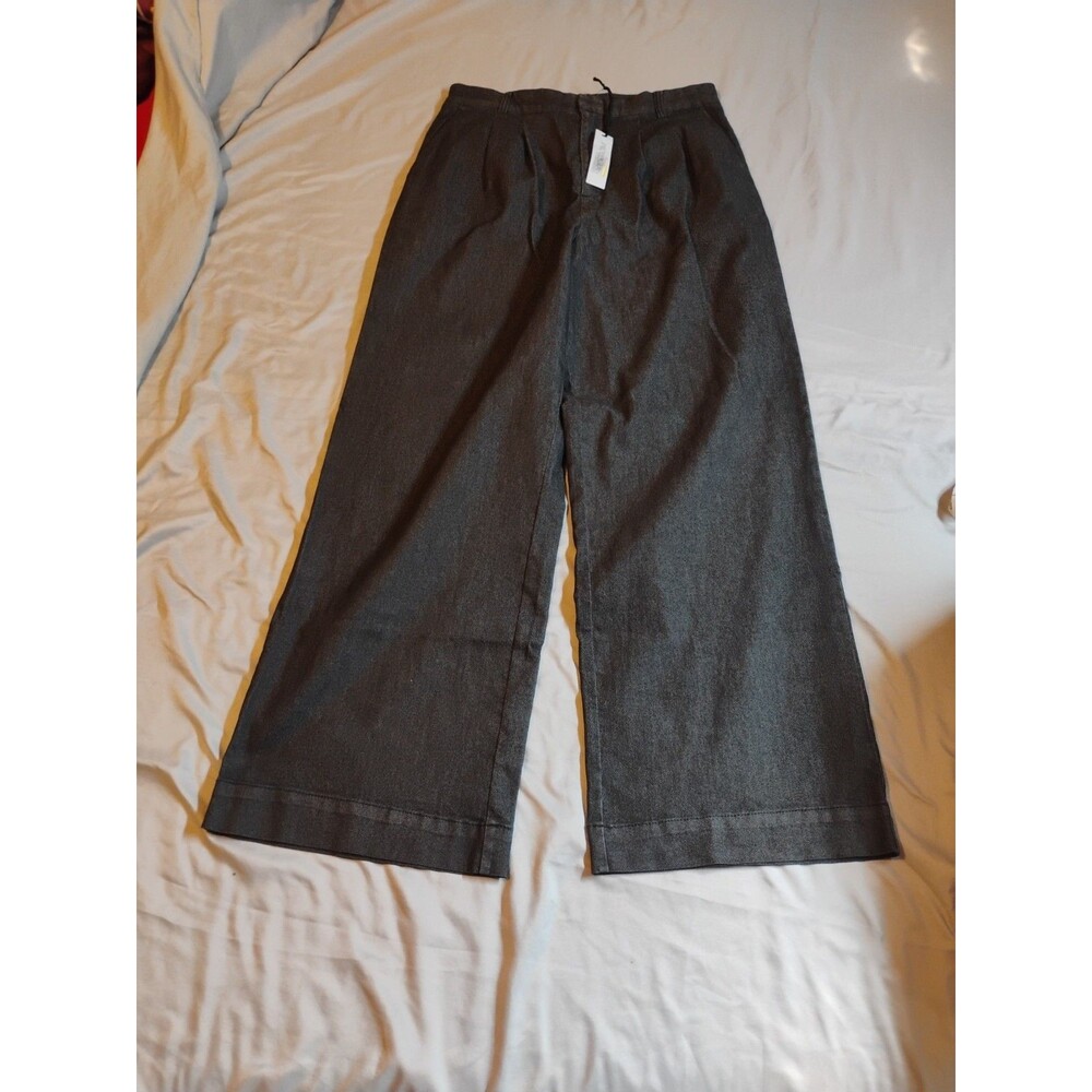 Prologue Womens Black Denim Wide Leg High Rise Size 8